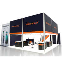Stand d'exposition à deux étages, stand de salon professionnel à double niveau, système modulaire en aluminium intégré de la série M, solution de projet standard