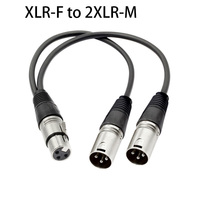 Mikrofon XLR konektor wanita ke kabel pemisah Audio konektor pria XLR ganda