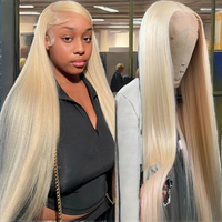 Vente en gros 613 Blonde couleur lâche vague profonde longue 13x4 dentelle avant brut indien vierge perruque de cheveux humains pas cher 613 Blonde vendeur perruques