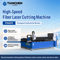 Système de découpe laser à fibre industriel compact haute précision FS6025, type portique, épaisseur 20 mm, servomoteur Inovance, pour tôles métalliques LAS AI