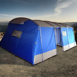 Wind Valley tente familiale pour 3-4 personnes avec poteaux en fibre <span class=keywords><strong>de</strong></span> verre à double couche cadre en acier deux portes deux chambres à coucher pour le <span class=keywords><strong>camping</strong></span> en plein air - Product Image 4