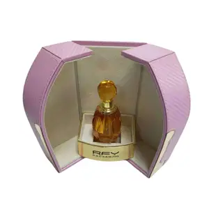 Kotak parfum kertas merah muda kardus kustom kotak parfum kemasan kotak tampilan botol mewah