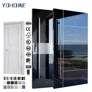 Portes en acier modernes pour villa, design italien dernier cri, portes d'entrée principales en acier inoxydable haute brillance - Product Image 1