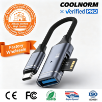 Nouveau lecteur de carte de téléphone portable en alliage d'aluminium pour 17 adaptateur OTG de type C deux en un prise en charge TF haute vitesse Protection OTP