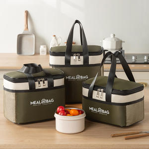 Sac isotherme pour repas avec poignée à fermeture éclair pour le bureau, l'école, les voyages, utilisation polyvalente - Product Image 2