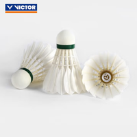 Volant de badminton authentique Victor GOLD NO.1 en plumes de canard de qualité supérieure pour les matchs d'amateurs avancés et les tournois officiels de club