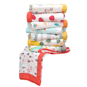 Edredón de algodón puro para niña, manta infantil de gasa de seis capas de 110x110 Cm, cubierta para envolver a niños - Product Image 5