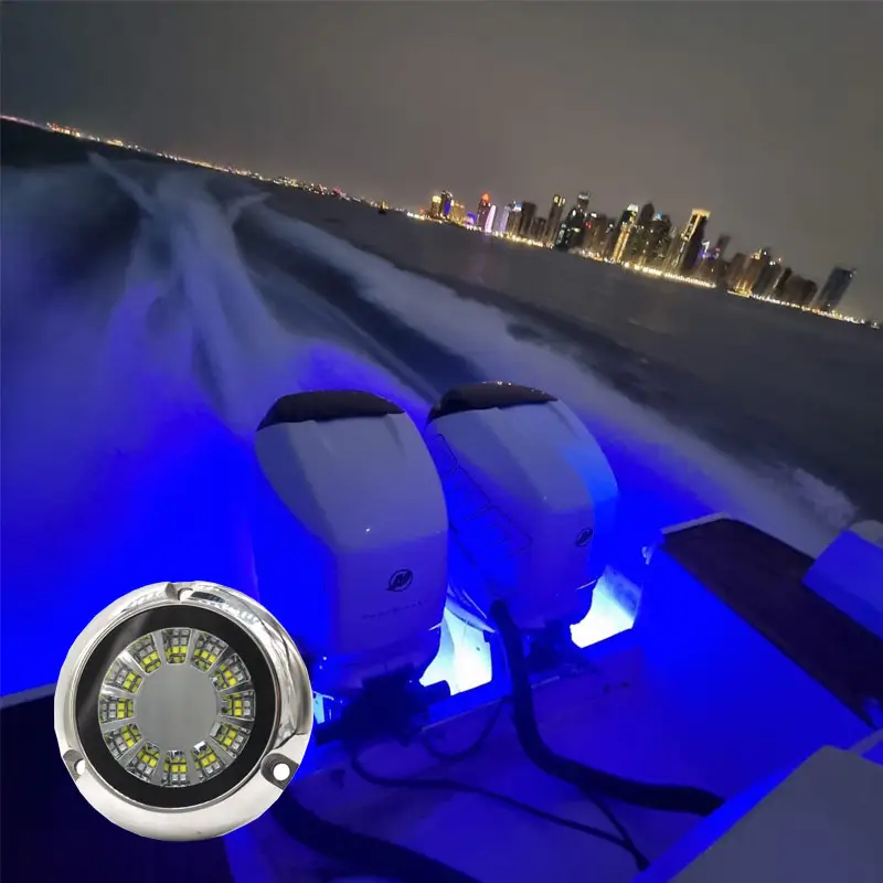 Nautisches Zubehör Blau Weiß Marine LED Unterwasser leuchten IP68