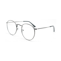 Kacamata Bingkai Bulat Desain Optik Vintage Grosir OEM Warna Gun Metal untuk Pantai