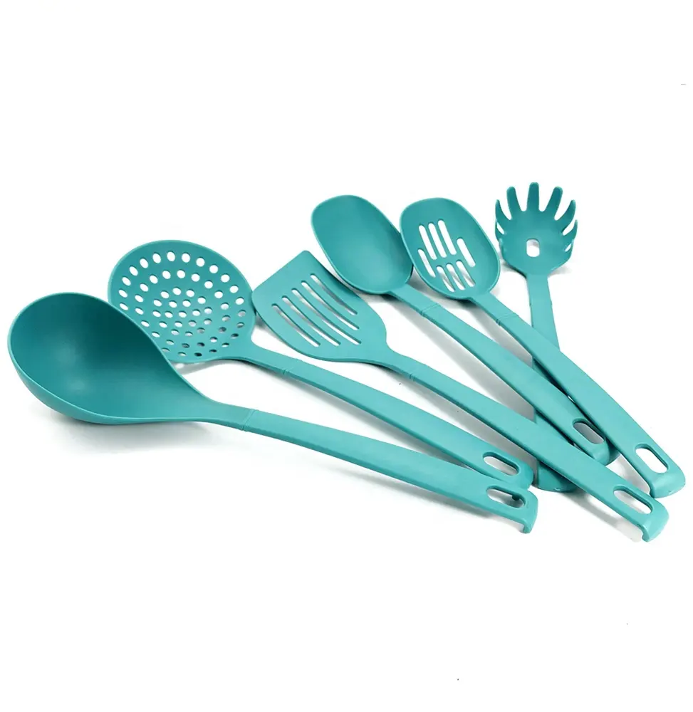 6 pezzi antiaderente per alimenti in Nylon forchetta per Pasta Turner cucchiaio mestolo spatola pala utensile da cucina Set di utensili da cucina