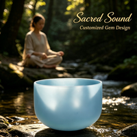 Bols chantants en cristal givré d'alchimie sonore mutuelle, artisanat en pierres précieuses naturelles, bol en quartz pour la méditation et le yoga