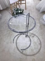 Table basse en verre trempé, ajustable en hauteur, cadre en acier inoxydable, table de thé, canapé et café, livraison gratuite