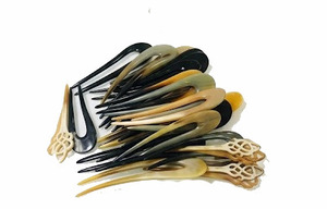 Épingle à cheveux spirale en corne de buffle du Vietnam, style vintage, faite à la main, bâtonnet à cheveux, bijoux durables et écologiques, prix abordable - Product Image 3