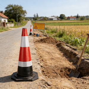Cono de Tráfico Reflectante de PVC de Alta Visibilidad, Flexible, Anticolisión, Duradero, de 70 cm de Altura, con Anillo, Venta al Por Mayor de Fábrica - Product Image 1