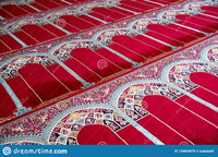 Tapis de mosquée épais rouge et bleu, mur à mur
