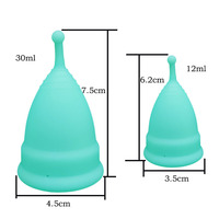 Copas menstruales orgánicas plegables de silicona médica 100% de 2 tamaños al por mayor Copas menstruales negras Copas menstruales para mujer