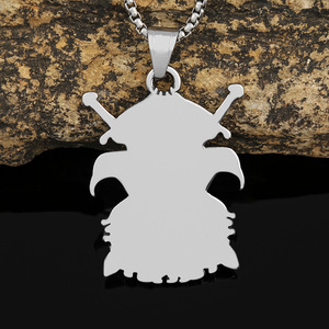 Yunnique – collier nordique en acier inoxydable pour hommes, pendentif épée d'aigle Viking, bijoux cadeau, chaîne en acier titane simple face, 60cm - Product Image 3