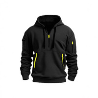 Sweat-shirt polaire décontracté à manches longues pour homme avec capuche et fermeture éclair, style tendance pour l'hiver – Agent de dropshipping Euro-Américain