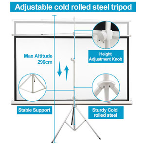 Pantalla de Proyección Plegable de 80 Pulgadas 16:9 con Soporte de Trípode, Pantalla de Proyección Blanca para Interiores y Exteriores, Sistema de Cine en Casa sin Arrugas - Product Image 5