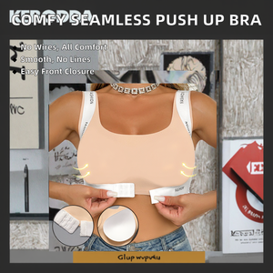 Comfortable Seamless Wire Free Breathable Push-Up <b>Front</b> <b>Closure</b> Traceless <b>Bra</b> Full Back Coverage Sports <b>Bras</b> for Women - Product Image 2