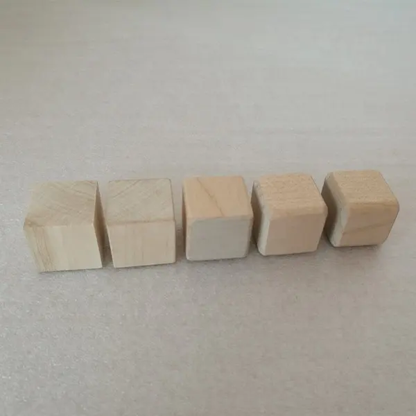 Cubos de madera artesanía de madera bloques cuadrados Natural hecho a mano la elaboración de madera para manualidades DIY niños juguete de decoración del hogar