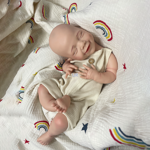 ตุ๊กตาซิลิโคนเหมือนจริงขนาด 17 นิ้ว น้ำหนัก <span class=keywords><strong>2</strong></span>.7 กิโลกรัม รุ่นเด็กแรกเกิดยิ้มแย้ม ชื่อเอพริล สำหรับถ่ายภาพธีมเด็กทารก - Product Image 5