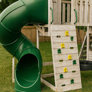 Usine chinoise de vente directe Maison en bois d'extérieur avec balançoire toboggan barres de singe mur d'escalade Ensemble - Équipement d'amusement d'extérieur OEM/ODM - Product Image 5