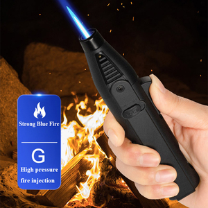 Tùy chỉnh duy nhất màu xanh ngọn đuốc nhẹ hơn thiết kế cổ điển kim loại Windproof BBQ nến cắm trại khẩn cấp butan gas nhẹ hơn giá rẻ - Product Image 3