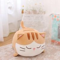 Gros dessin animé doux chat en peluche jouets poupée grand mignon Anime chat dormir oreiller coussin