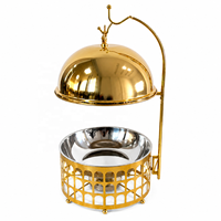 Moderner Luxus 8L Gold Edelstahl Benzinbetriebener Buffet-Server für Catering Hotels Restaurants Hochzeiten