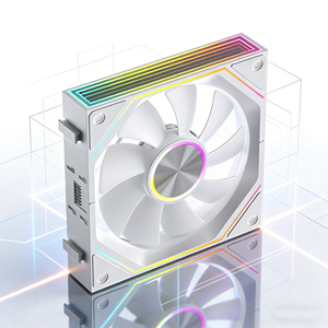 Ventilateur de boîtier PC gaming TJCOOLER Prism Blocks Gen 10 120mm ARGB avec raccordement sans fil, contrôle de température PWM, roulement fluide et effet miroir infini - Product Image 2