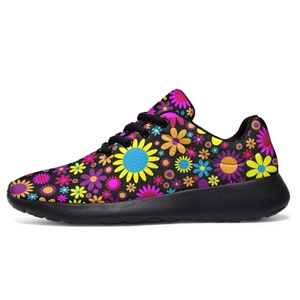 Factory Wholesale Sports Running <strong>Shoes</strong> Customized <strong>Funky</strong> Retro Flowers Printed Sneakers Women Lightweight Casual Walking <strong>Shoes</strong> - Product Image 2