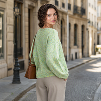 Pull-over fin et ample à col rond pour femme, style coréen, personnalisé ODM, vente en gros, vêtements pour femmes