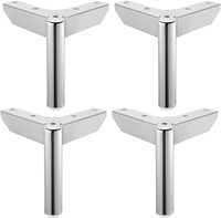Pieds de meubles modernes en fer en forme de Y, pieds de support argentés robustes et stables pour canapé, armoire, chevet, chambre, bureau à domicile