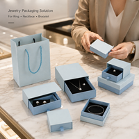 Boîte d'emballage pour bijoux en papier avec logo personnalisé, boîte cadeau avec insert en mousse pour bague, boucles d'oreilles, collier, bracelet, vente en gros