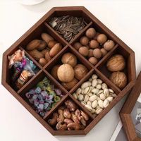 Multifunctionele Walnoot Houten Opbergdoos Met Deksel Voor Snoep, Droog Fruit En Noten, Decoratief Dienblad In Geschenkstijl