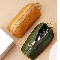 Usine Petit Clé Écouteur Sac De Rangement Logo Personnalisé En Cuir PU Femmes Fermeture Éclair Porte-Monnaie Sac Avec Porte-clés