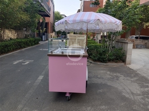 รถเข็นขายของเคลื่อนที่คุณภาพสูงสำหรับขายขนมและเครื่องดื่มเชิงพาณิชย์ รุ่น HS อเนกประสงค์ 2-in-1 ใช้ได้ทั้งจักรยานและรถเข็น  ใช้งานง่าย - Product Image 5