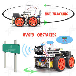 مجموعة روبوتية للبدء بالبرمجة V3.0 متعددة الوظائف، سيارة روبوت ذكية قابلة للتركيب مع مستشعر فوق صوتي، برمجة IDE 328P، لعبة إلكترونية بلاستيكية - Product Image 3