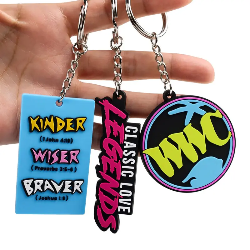 Free Design Customized Logo Printed 2D Soft Pvc Keyring Customized Holder Decor Manufacturers Plastic Rubber Silicon Keychains