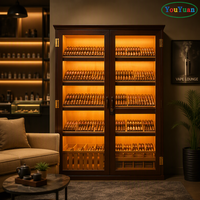 Vitrine à cigares en cèdre éclairée par LED sur mesure, comptoir de présentation de cigares, humidor, étuis à cigares pour les boutiques de tabac, les bars et les clubs