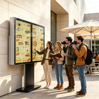 43/49/55/65/75 inç Dış Mekan IP66 İnce Yüksek Kaliteli Ayaklı 4K Endüstriyel LCD Ekran Akıllı TV 3000nit Su Geçirmez Sokak Tipi