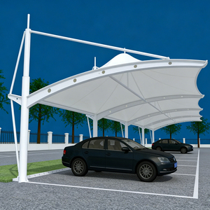Fabricant de carports en acier galvanisé, structure en membrane PVDF, abri de stationnement extérieur personnalisé, abri de stationnement imperméable - Product Image 1