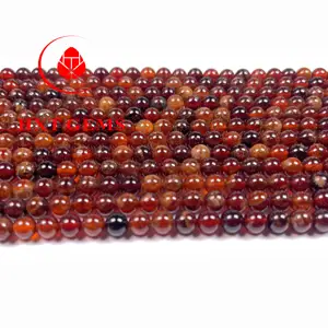 Perles rondes en pierre de gros grenat orange naturel 8mm