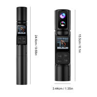 Caméra d'action portable 6K HD 350 °   Caméscope de poche WiFi à objectif rotatif, écran tactile de 1,3 pouces avec vision nocturne