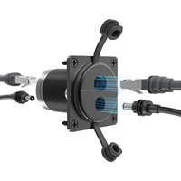 Prise murale étanche 2-en-1 Starlink avec passage de câble RJ45 Ethernet et alimentation CC, en cuivre plaqué or et aluminium