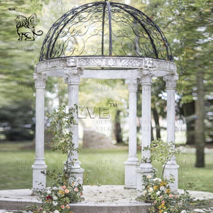Gazebo de Mármol Natural Tallado a Mano de Estilo Francés de Lujo para Decoración de Jardín de Villa Personalizado de Fábrica BLVE - Product Image 4