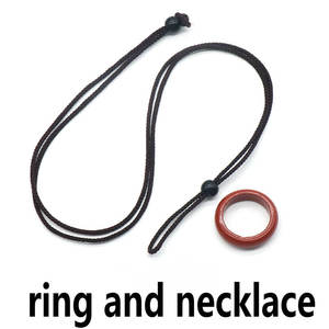 प्राकृतिक रत्न एगेट रीकी रिंग नेकलेस सहायक जोड़ी उपहार के लिए क्रिस्टल गोल रिंग पेलेंट हार - Product Image 4