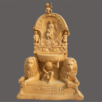 Fontaine murale en marbre antique en forme d'éléphant avec finition polie, résistante à l'eau, pour usage extérieur