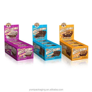 Logotipo personalizado De Papelão Whey Protein Chocolate Bar Caixa Natural Kraft Papelão Chocolate Bar Caixa